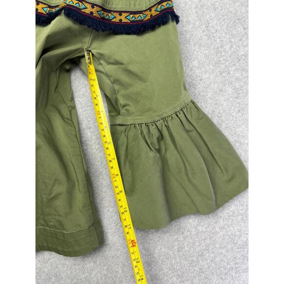 Zara Aztec Embroidered Crop Bell Sleeve Jacket Womens M Boho Green Indie Hippie - Picture 6 of 9